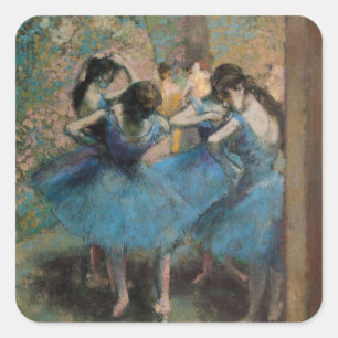 Sticker Carré Edgar Degas   Danseurs en bleu, 1890