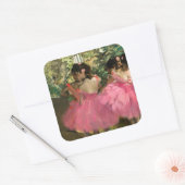 Sticker Carré Edgar Degas - Danseurs en rose (Enveloppe)