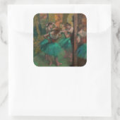 Sticker Carré Edgar Degas - Danseurs, rose et vert (Sac)