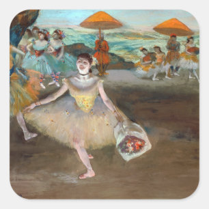 Sticker Carré Edgar Degas - Danseuse avec Bouquet, Bwing on Stag