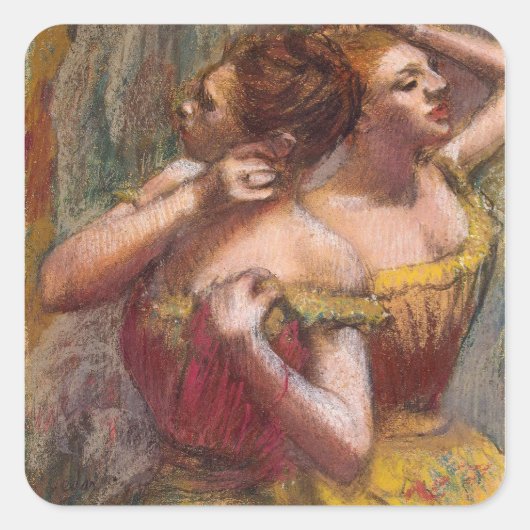 Sticker Carré Edgar Degas | Deux danseurs (Devant)