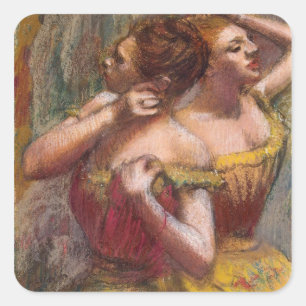 Sticker Carré Edgar Degas   Deux danseurs