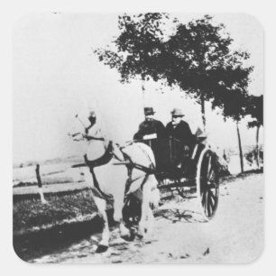 Sticker Carré Edgar Degas   Edgar Degas et un ami