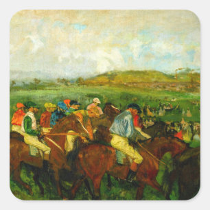 Sticker Carré Edgar Degas Équitation