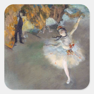 Sticker Carré Edgar Degas - L'Étoile / Danseuse sur la scène