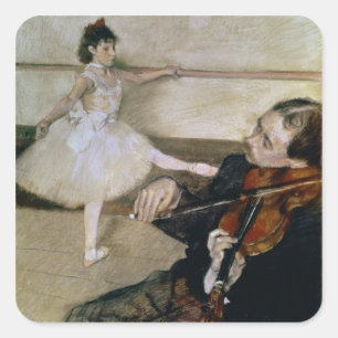 Sticker Carré Edgar Degas   The Dance Lesson, c.1879