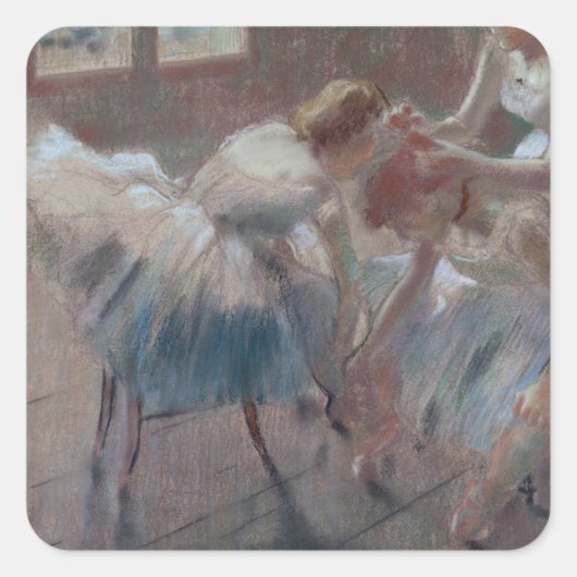 Sticker Carré Edgar Degas | Three Dancers Preparing for Class (Devant)