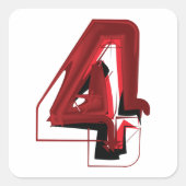 Sticker Carré Edgy Abstrait rouge et noir numéro 4 (Devant)