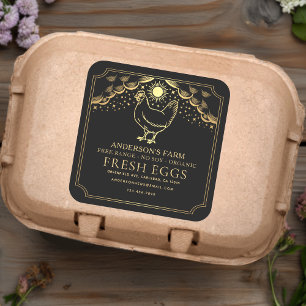 Sticker Carré Éditable Black Witchy Tarot OEufs Famille Étiquett