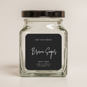 Sticker Carré Editable Colors Script Minimalist Product Label