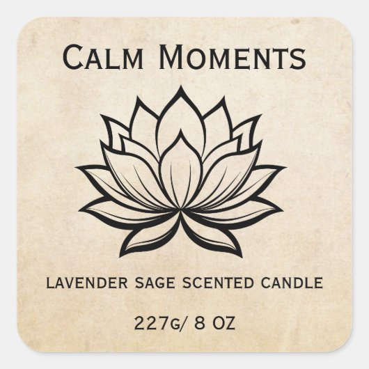 Sticker Carré Editable Lotus Flower Product (Devant)