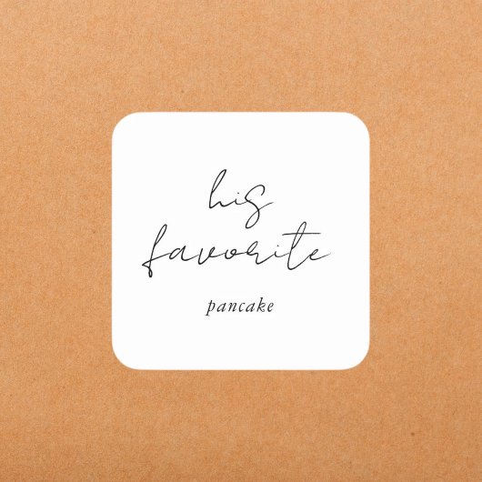 Sticker Carré Éditable Moderne Son Script de Mariage Préféré Fav