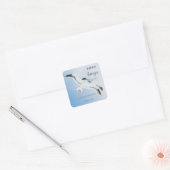 Sticker Carré Editable Sea Gulls Ocean Breeze Product (Enveloppe)