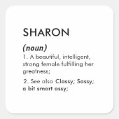 Sticker Carré Editable Sharon name definition, custom name (Devant)