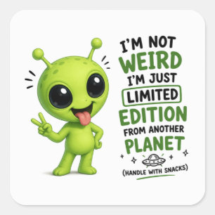 Sticker Carré Édition Limitée Design Alien