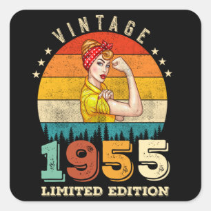 Sticker Carré Édition limitée Vintage 1955 pour la Reine de la f