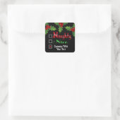 Sticker Carré Édition Texte Personnalisé Naughty Ou Nice (Sac)