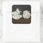 Sticker Carré Edouard Manet - Branche des pivoines blanches, sec (Sac)