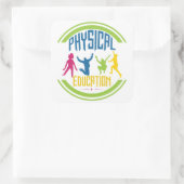 Sticker Carré Éducation Physique - Avec Des Enfants Jouant (Sac)