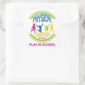 Sticker Carré Éducation physique...Soyez Cool, Jouez à l'école (Sac)