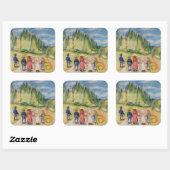 Sticker Carré Edvard Munch - La forêt Fairytale (Feuille)