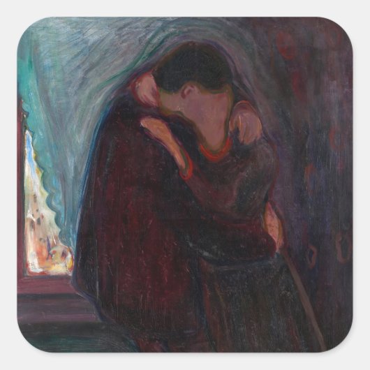 Sticker Carré Edvard Munch - Le baiser (Devant)