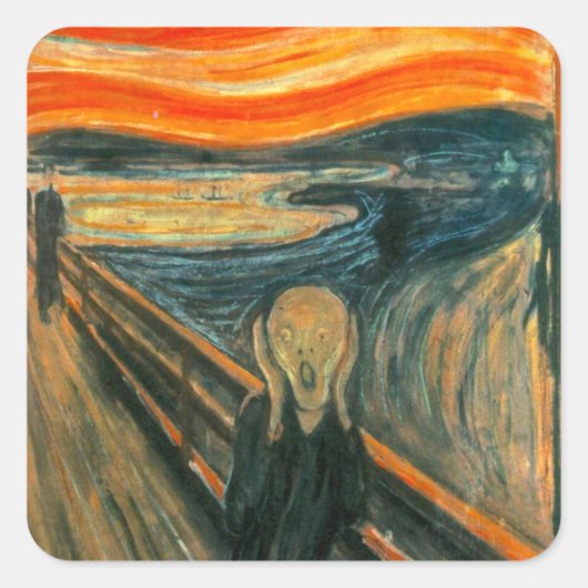 Sticker Carré EDVARD MUNCH - Le cri 1893 (Devant)