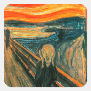 Sticker Carré EDVARD MUNCH - le cri perçant 1893