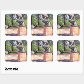 Sticker Carré Edvard Munch - Le penseur de Rodin (Feuille)