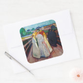 Sticker Carré Edvard Munch - Les filles sur le pont 1903 (Enveloppe)