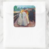 Sticker Carré Edvard Munch - Les filles sur le pont 1903 (Sac)