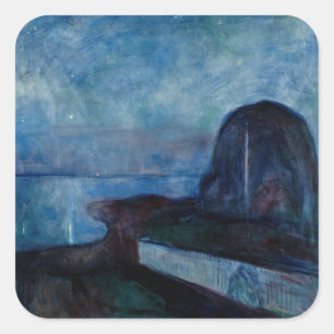 Sticker Carré Edvard Munch - Nuit étoilée 1893