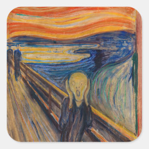 Sticker Carré Edvard Munch - The Scream 1893