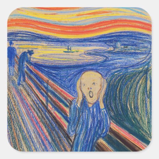 Sticker Carré Edvard Munch - The Scream 1895 (Devant)