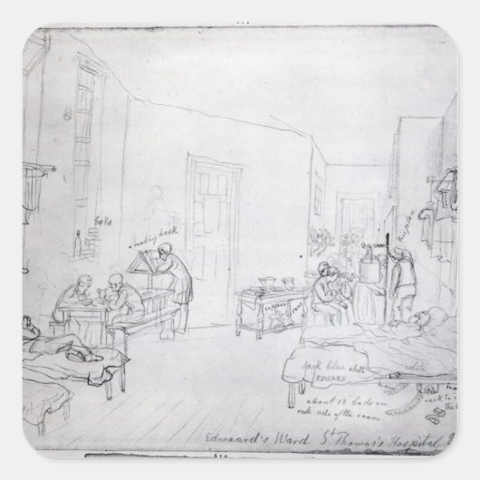 Sticker Carré Edward's Ward, St. Thomas's Hospital, Londres (Devant)