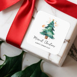 Sticker Carré Effet aquarelle moderne Christmas Tree Business<br><div class="desc">Effet d'aquarelle moderne Sticker Carré d'arbre de Noël pour les entreprises ou les familles Cadeaux de Noël. Ajoutez une touche spéciale à vos fêtes de Noël avec nos stickers Arbre de Noël aquarelle. Ce design captivant présente un sapin de Noël à l'effet aquarelle, évoquant la chaleur et la joie de...</div>