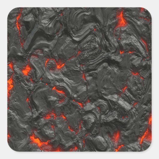 Sticker Carré effet arrière - plan de lave volcanique (Devant)