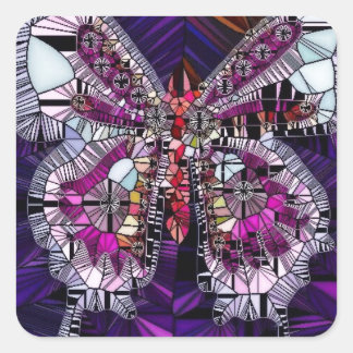 Sticker Carré Effet papillon royal - Sapphire & Amethyst