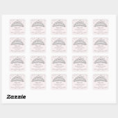 Sticker Carré Effet parties scintillant argent tiara, confetti Q (Feuille)