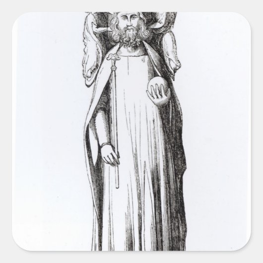 Sticker Carré Effigie d'Edward II de la cathédrale de Gloucester (Devant)