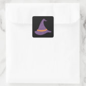 Sticker Carré Éffrayant Halloween violet casquette (Sac)