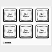 Sticker Carré Éffrayant Joyeux Halloween Letters | Noir/Blanc (Feuille)