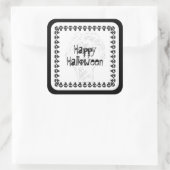 Sticker Carré Éffrayant Joyeux Halloween Letters | Noir/Blanc (Sac)