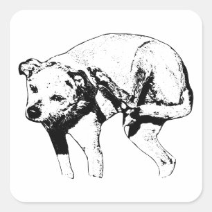 Sticker Carré Éffrayant Little Scratcher