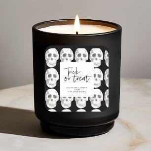Sticker Carré Effrayer Scull Trick ou traitement Parti Hallowe