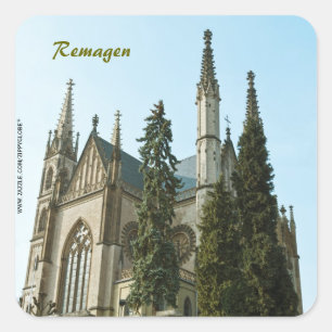 Sticker Carré Église Apollinaris à Remagen, Allemagne