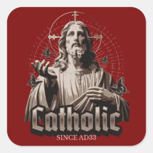 Sticker Carré Église catholique romaine depuis 33 après Jésus-Ch