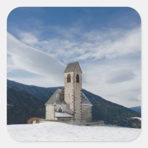 Sticker Carré Église de St Jakob dans l'autocollant de Villnöss