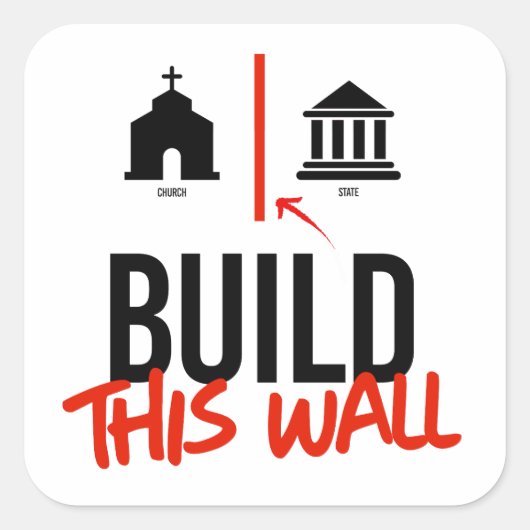 Sticker Carré Église et État séparés (Devant)