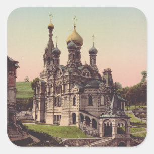 Sticker Carré Église orthodoxe russe à Moscou